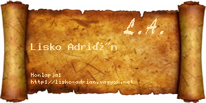 Lisko Adrián névjegykártya